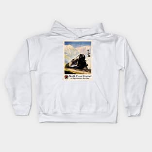 Montana Rockies Northern Pacific Railways Vintage Steam Train Kids Hoodie